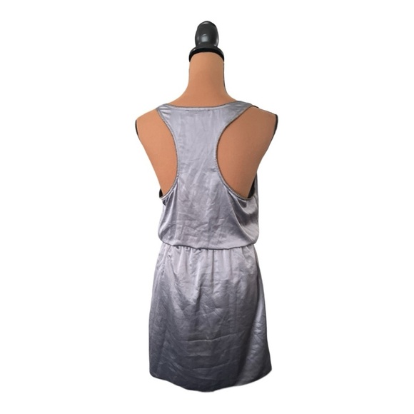 Akira Black Label Metallic Gray Belted Tank Dress Size Medium - Picture 2 of 4